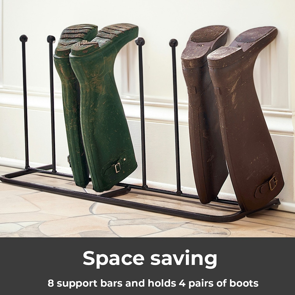 image 1 of Neo Steel Black Powder Coated Boot Rack - Holds 4 Pairs Black