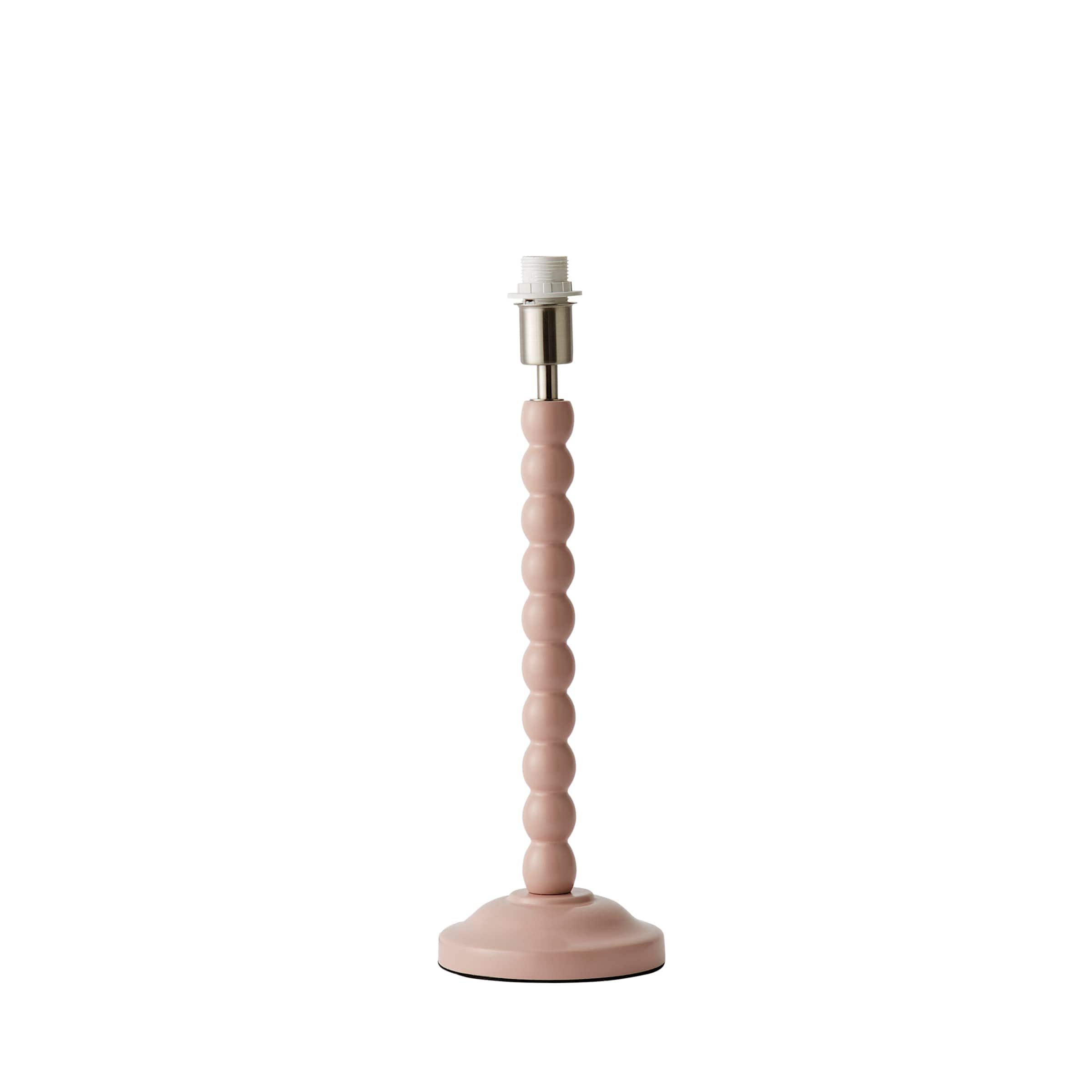 ValueLights Bobbins Painted Rose Pink Table Lamp Base Light in Pale Pink