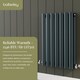 image 3 of Embrace Horizontal Double Panel Radiator, 600mm x 412mm - Anthracite | Grey | Anthracite | 1