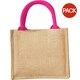 image 1 of Westford Mill Jute Mini Gift Bag (6 Litres) (Pack Of 2) - Natural/Fuchsia - One Size Purple