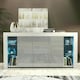 image 4 of Sideboard 164cm Grey Gloss Doors White Matt Body Free LED | White | Grey
