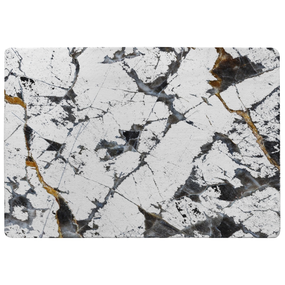 image 1 of Black & Gold Marble Rug | Multi