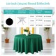 image 2 of Round Damask Table Cloth, Circular Linen Table Cover - 120 Inch