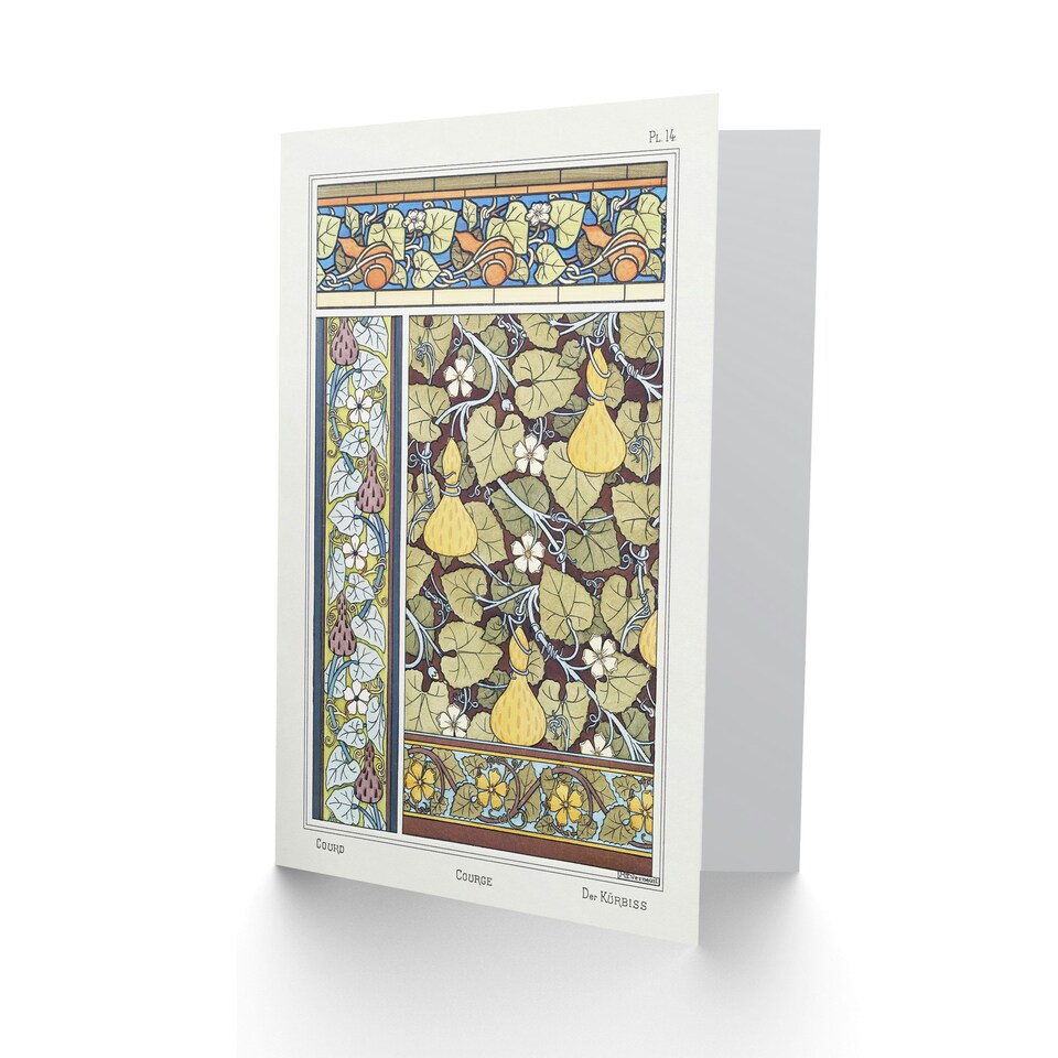 image 1 of Maurice Pillard Verneuil Art Card White Flower Gourd Floral Patterns