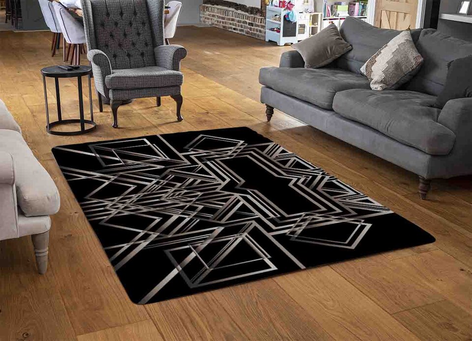 image 1 of Geometric Art Rug | Multi