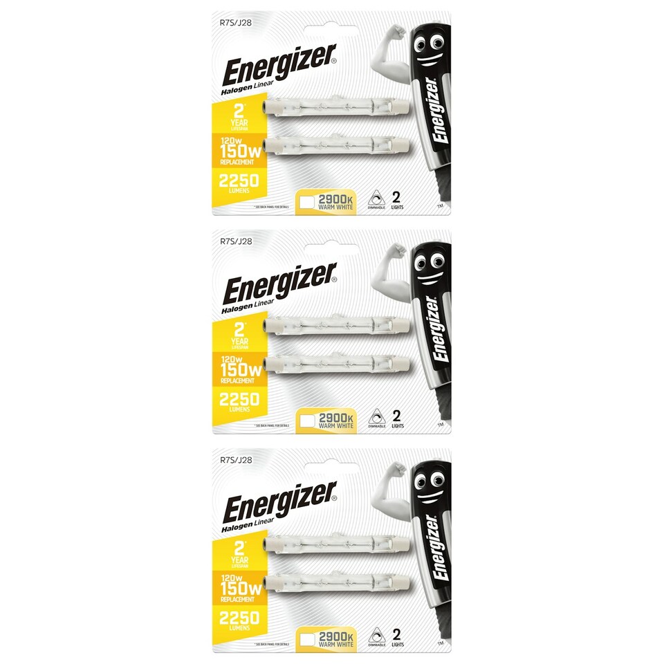 image 1 of Energizer Halogen 78mm R7S Linear 2250lm 120W 2900K (Warm White) Dimmable - Pack of 6