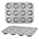 image 2 of 2 x Dishwasher & Oven Safe 12 Cup Muffin/Cupcake Non-Stick Easy to Use Tray Silver