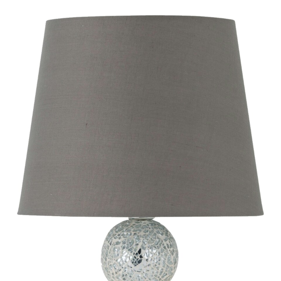 image 1 of Mosaic Touch Lamp with Grey Shade Chrome | Grey