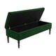image 5 of Safar 120cm Ottoman Storage Bench - Plush Velvet Shoe Bench - Forest Green Lined Upholstery Storage Footstool
