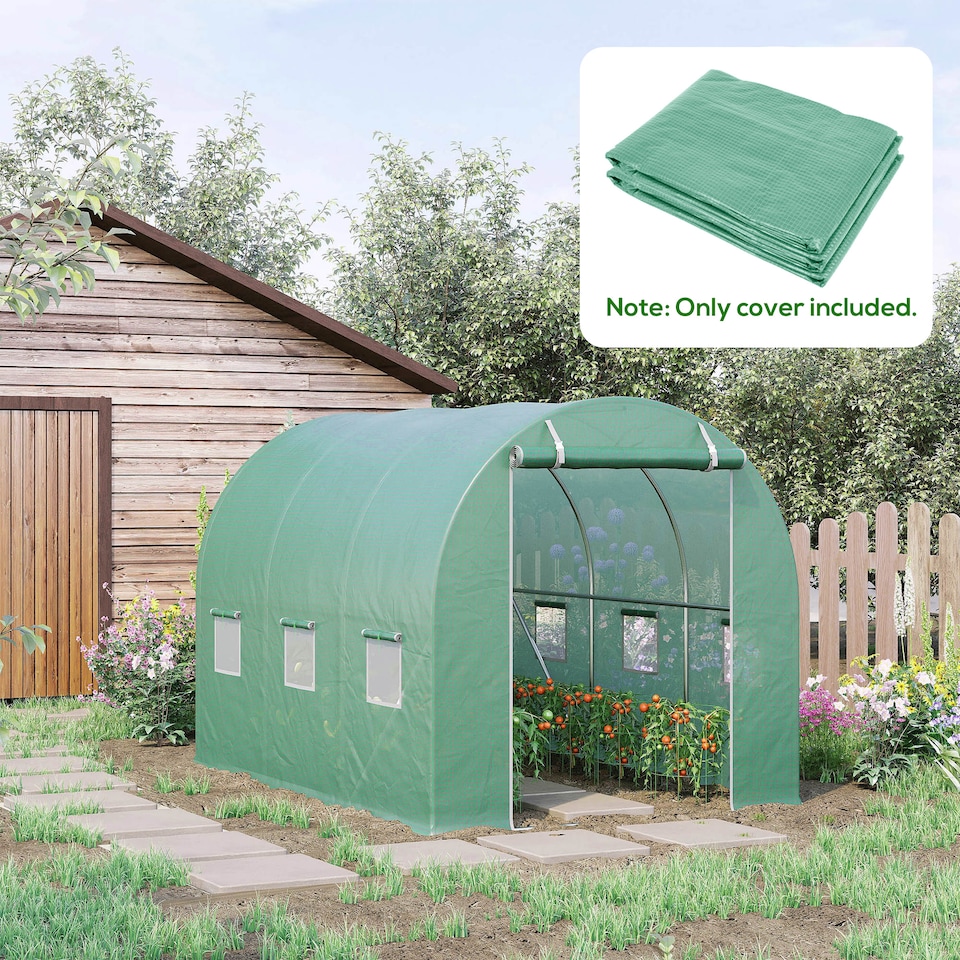 image 1 of Outsunny 3 x 2 x 2m Greenhouse Replacement Cover ONLY for Tunnel Greenhouse