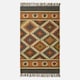 image 2 of Homescapes Lucea Orange and Blue Kilim Wool Rug - 90 x 150 cm | Orange | 90 x 150 cm