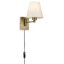 Firstlight Plug-in Wall Light Switched Bronze with Cream Shade 1xE27