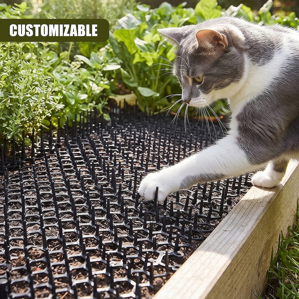 image 1 of GEEZY 6 Piece Animal Repellent Mats, Plastic, Black, 49 x 14 cm