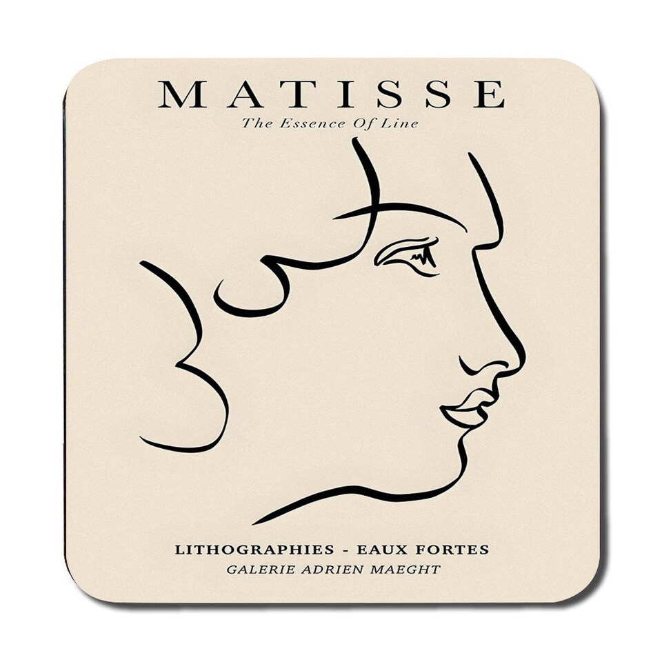 Matisse The Essence Of Line Placemat Coaster Set 12 Piece With Wood ...
