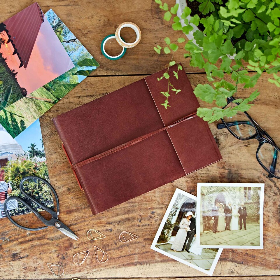 image 1 of Distressed Leather Photo Album