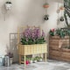 image 2 of Outsunny Wood Raised Planter w/ Trellis Drain Holes Elevated Garden Bed Grey