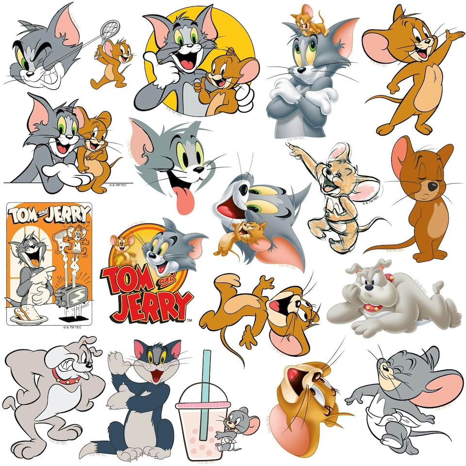 image 1 of Tom & Jerry Deluxe Character Stickers (Pack of 100) - Multicoloured - One Size