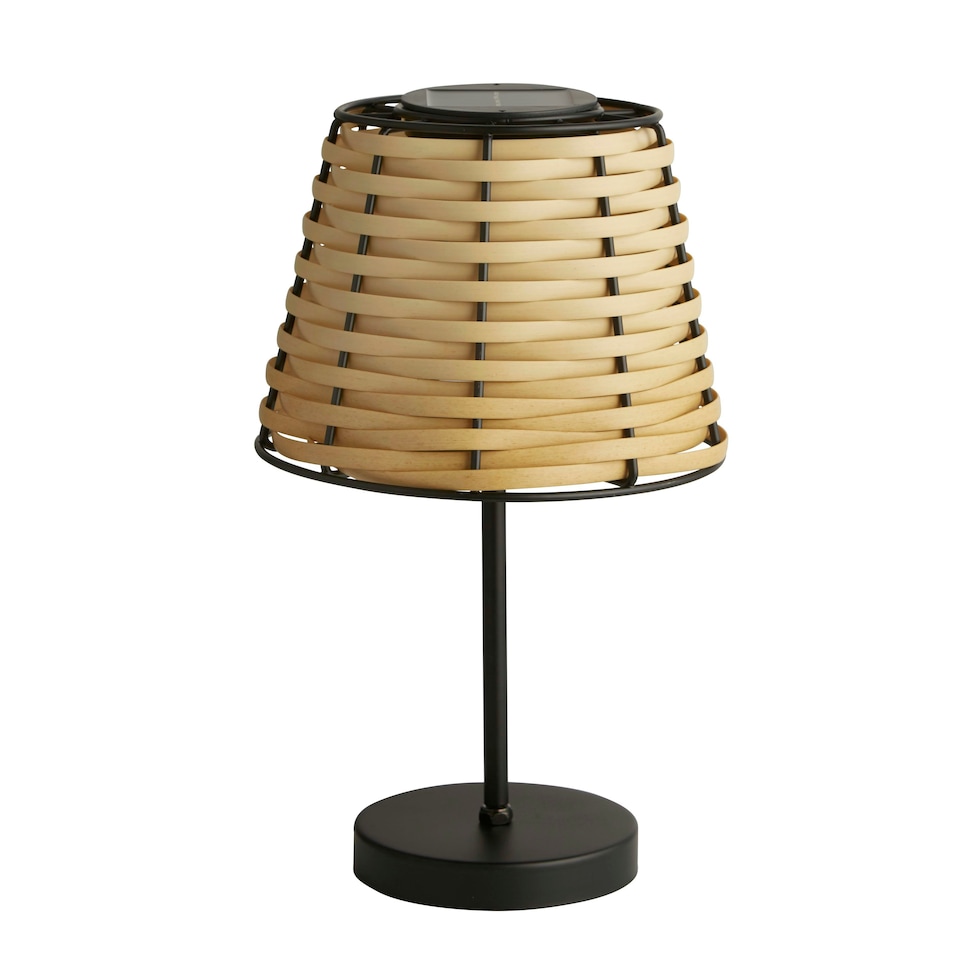 image 1 of RATTAN WEAVE SOLAR LAMP