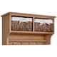 image 1 of HOMCOM Entryway Coat Rack Wall Mounted Shelf w  2 Corn Husk Baskets and Hooks, Brown