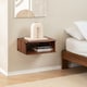 image 2 of Solie Floating Solid Wood Nightstand with Open Shelf