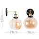 image 7 of ValueLights Sheridan Matte Black Wall Light & Bulb | Orange