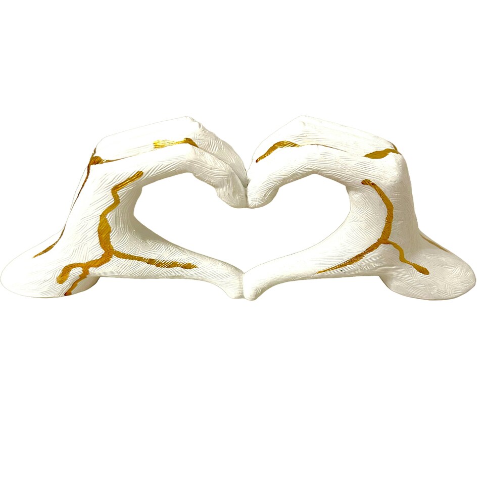 image 1 of Hands Love Gesture Sculpture Bronze Colour Life-Size 26cm/10'' Expression of Appreciation & LoveValentine's Day I appreciate you I love you Wedding Present