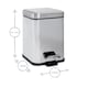 image 3 of Harbour Housewares Square Bathroom Pedal Bin - 3 Litre - Brushed Metal