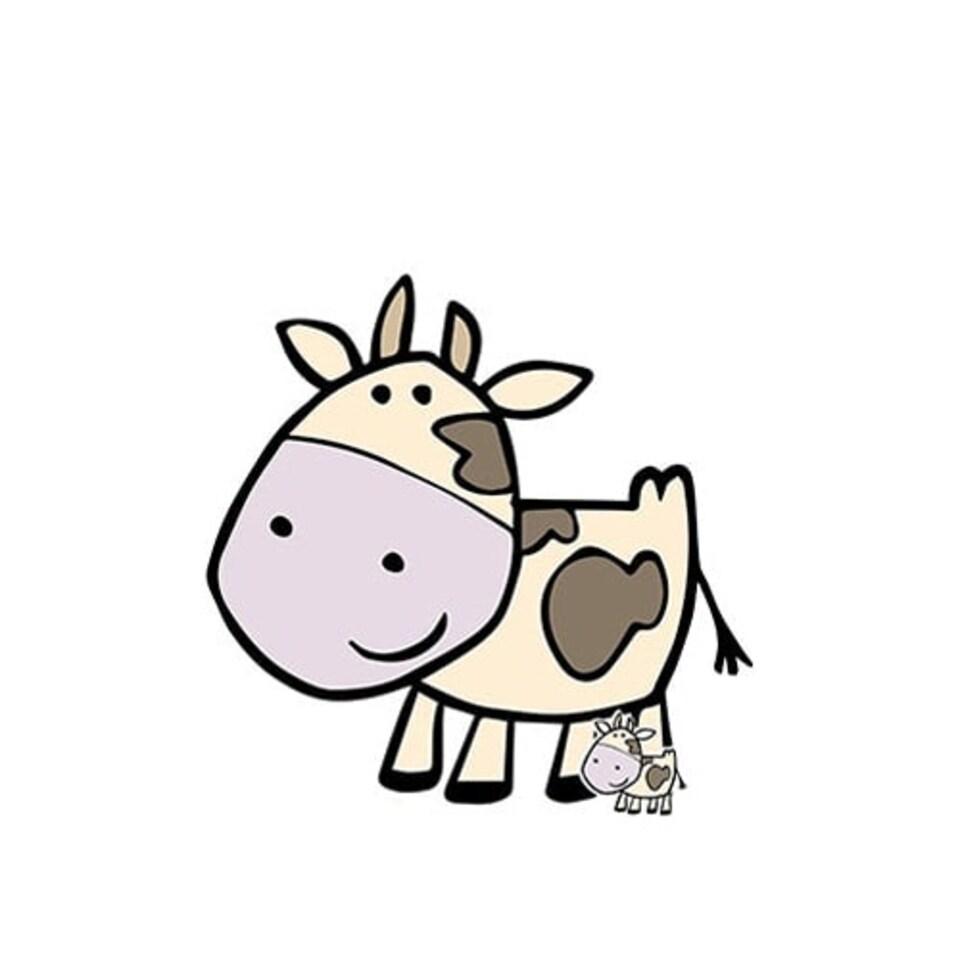 Cute Cow Farmyard Animal Lifesize Cardboard Cutout 103cm