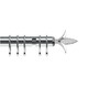 image 1 of 35mm Fixed Length Metal Curtain Pole Set Chrome Fleur de Lys Finial 380cm Silver | Silver