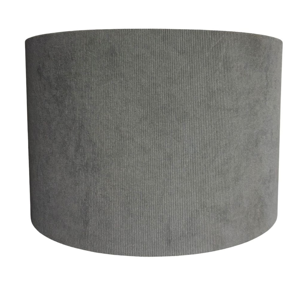 image 1 of CGC LOLA Grey Corduroy 30cm Lampshade with Silk Inner
