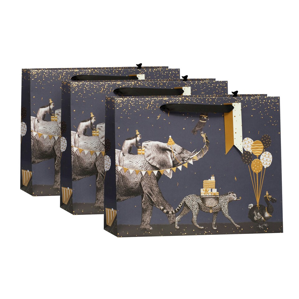 image 1 of Party Animals Large Gift Bag - Pack of 3
