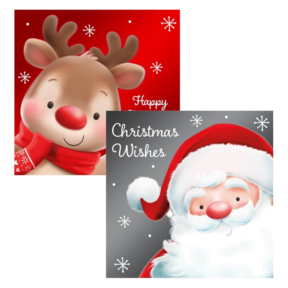 image 1 of Assorted Cute Christmas Characters Greeting Cards - Pack of 12