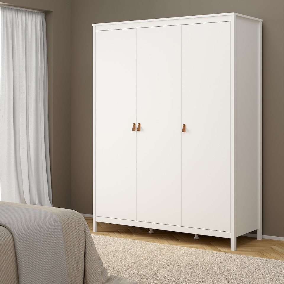 image 1 of Barcelona Wardrobe with 3 Doors in White