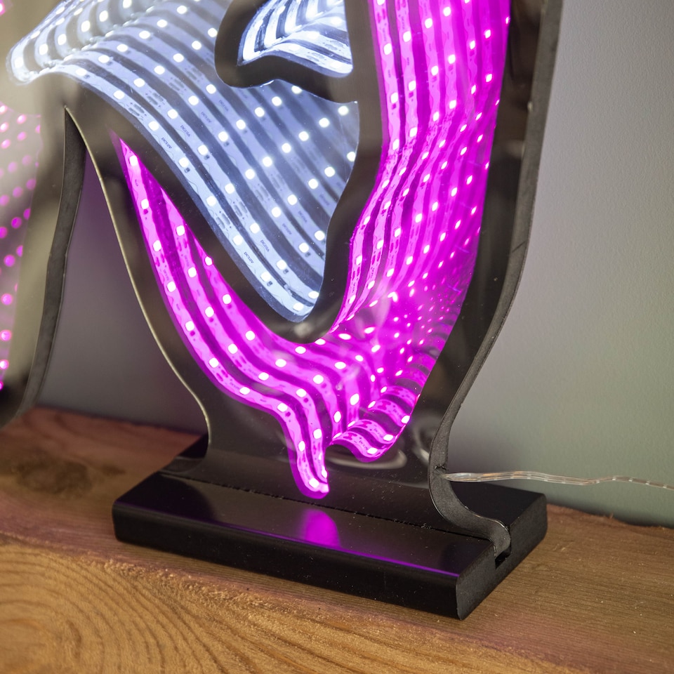 image 1 of 60cm Light up Halloween BOO Infinity Decoration with Pink and White LEDs