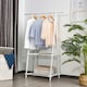 image 2 of HOMCOM 40KG Freestanding Steel Clothes Hanger w/ 2 Shelves Open Wardrobe White