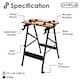image 8 of Oypla Folding Foldable Trestle Work Bench Workbench Portable 100kg Black