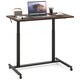 image 1 of COSTWAY Adjustable Height C-Shaped Mobile Standing Desk Brown Brown