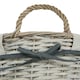 image 4 of JVL Arianna Round Willow Storage Baskets, Grey Wash Grey