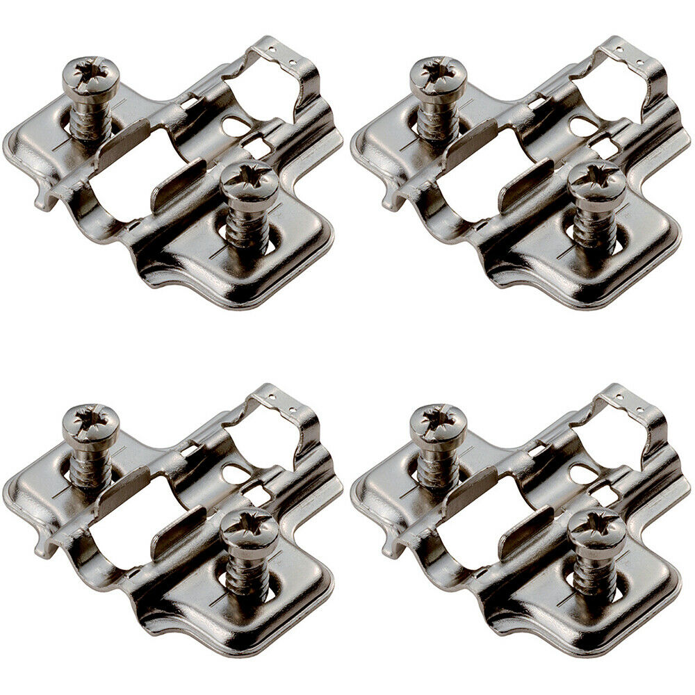 Loops 4x 2mm Mounting Plate for Soft Close Hinges with Euro Screw Bright Zinc Plated