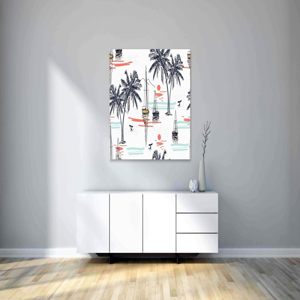image 1 of Beautiful tropical coconut palm trees (Canvas Prints) 50cm x 35cm
