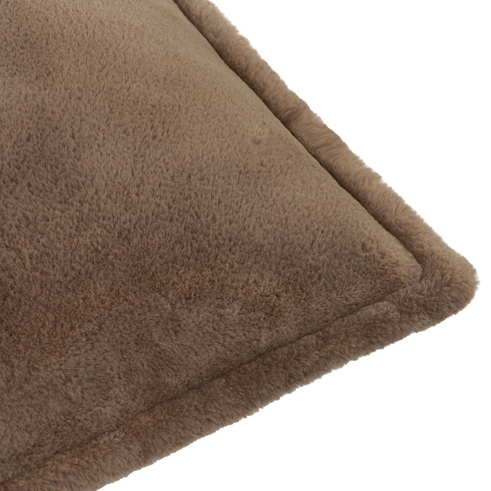 image 1 of Furn Kallu Faux Fur Polyester Filled Cushion Brown | 50 cm x 50 cm