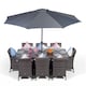 image 1 of Savannah Rectangular 8 Seater Rattan Patio Dining Set | Grey | Grey