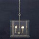 image 2 of Interiors by Premier Four Bulb Pendant Light, Industrial Style Nickel Finish Ceiling Light, Rectangular Pendant With Glass Shade