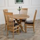 image 1 of Oregon Round Oak Dining Table with 4 Harvard Oak Chairs Brown