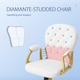 image 8 of Vinsetto Office Chair, Swivel Desk Chair, Velvet Vanity Chair with Adjustable Height and Rolling Wheels for Home Work Study, Cream White