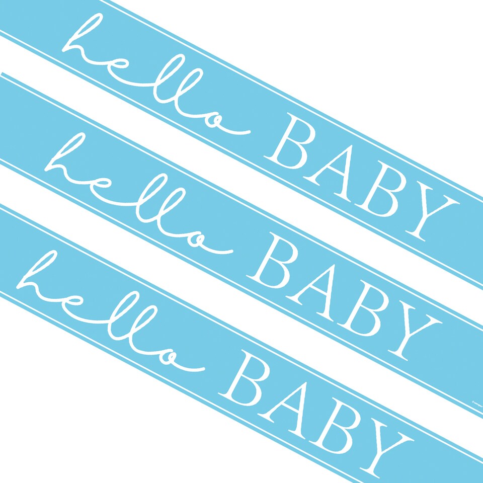 image 1 of Baby Shower Blue Foil Banner 274cm
