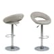 image 1 of Plump Light Grey Swivel Bar Stool with Open Back