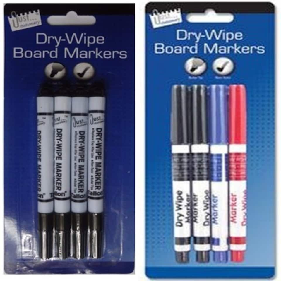 image 1 of Just Stationery Dry Wipe Marker - Assorted Colours (Set of 4)
