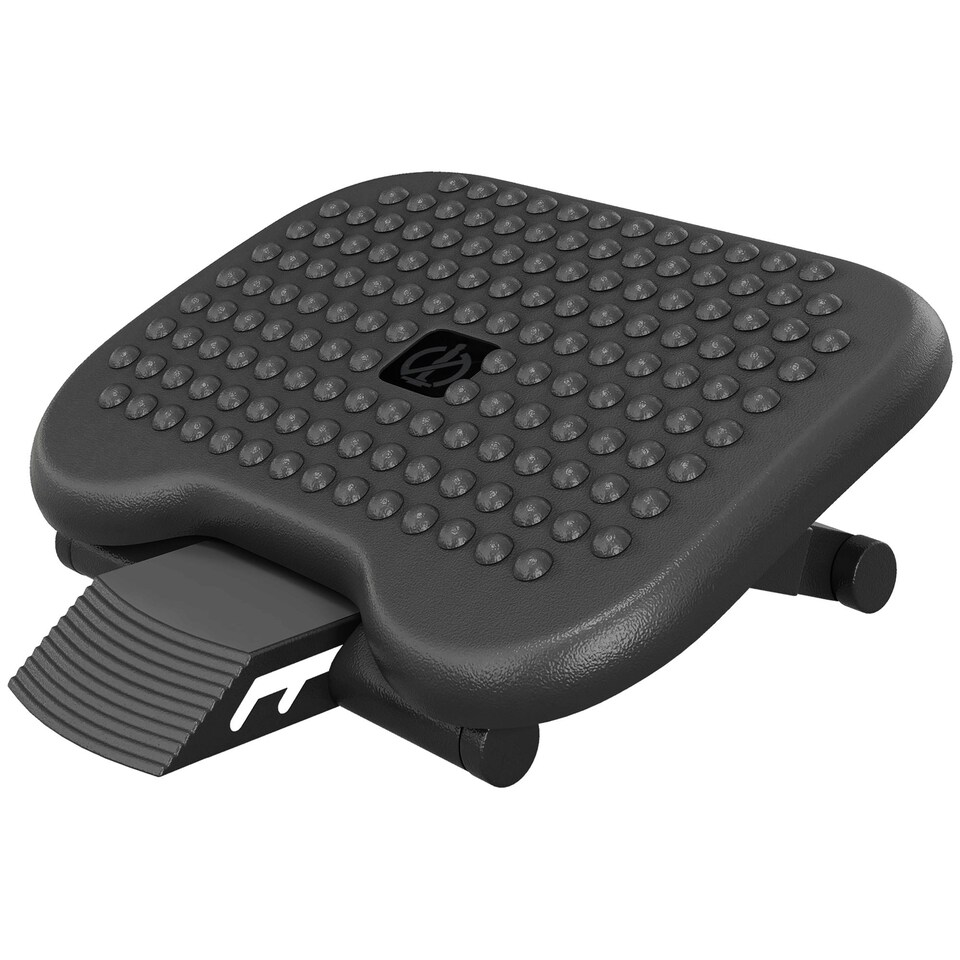 image 1 of HOMCOM Foot Rest Adjustable Height and Angle Home Office Footstool Black