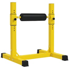 SPORTNOW Bulgarian Split Squat Stand, 12-Level Leg Training Machine, Yellow